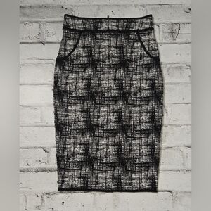 Faith and Joy New York Black & White Grid Pattern Skirt